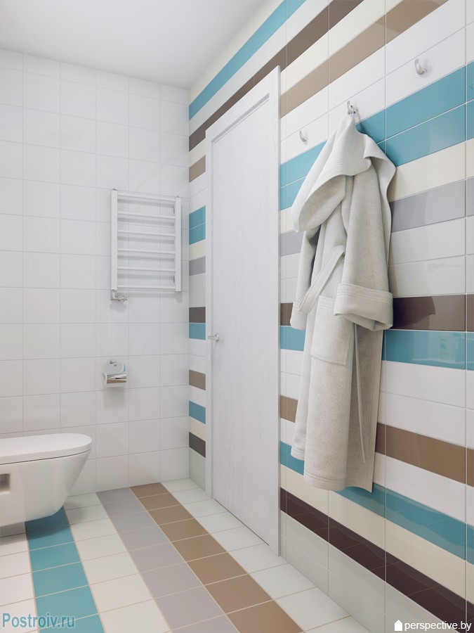 Два дизайна светлой ванной комнаты от дизайн студии perspective