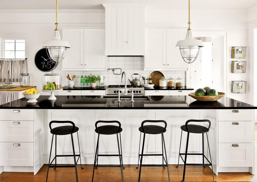 33 Идеи для черно-белой кухни - выбор для элегантного дома фото